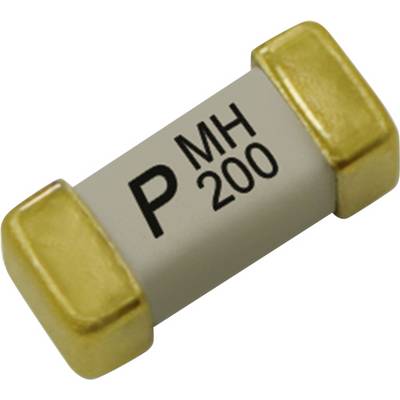 Een cilindrisch elektronisch onderdeel met gouden eindkappen en 'PMH 200' op het lichaam.