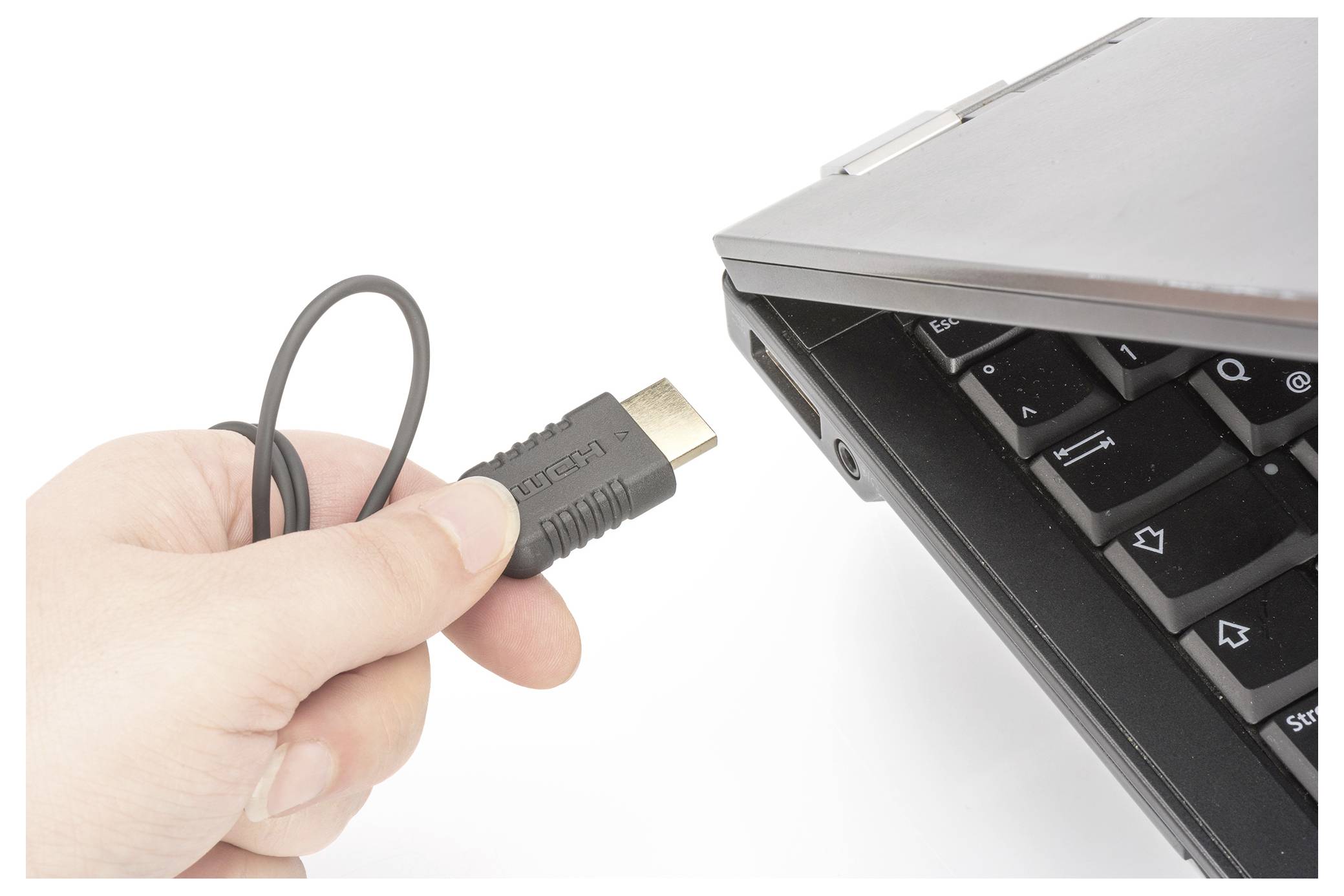 Digitus DB-330120-020-S HDMI-kabel HDMI Aansluitkabel HDMI-A-stekker 2 m Zwart, Goud 4K UHD, Afgeschermd (dubbel), Flexi-4