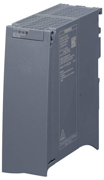 Een grijs elektronisch Siemens-module met gedetailleerde specificaties op de zijkant afgedrukt.