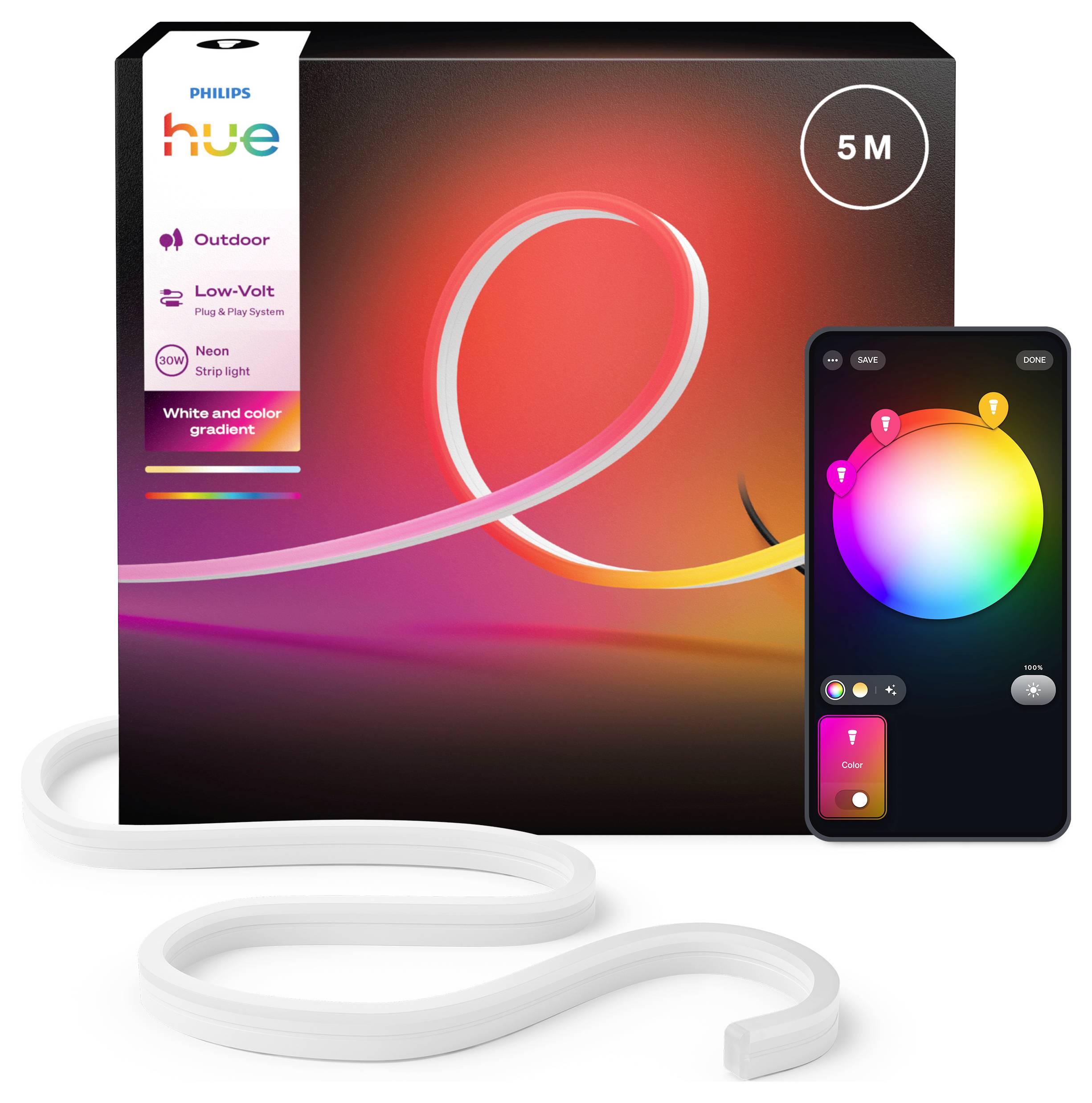 Philips Hue LED-strip 8721103088734 Energielabel: G (A - G) Neon Gradient Outdoor 30 W RGBICWW-1