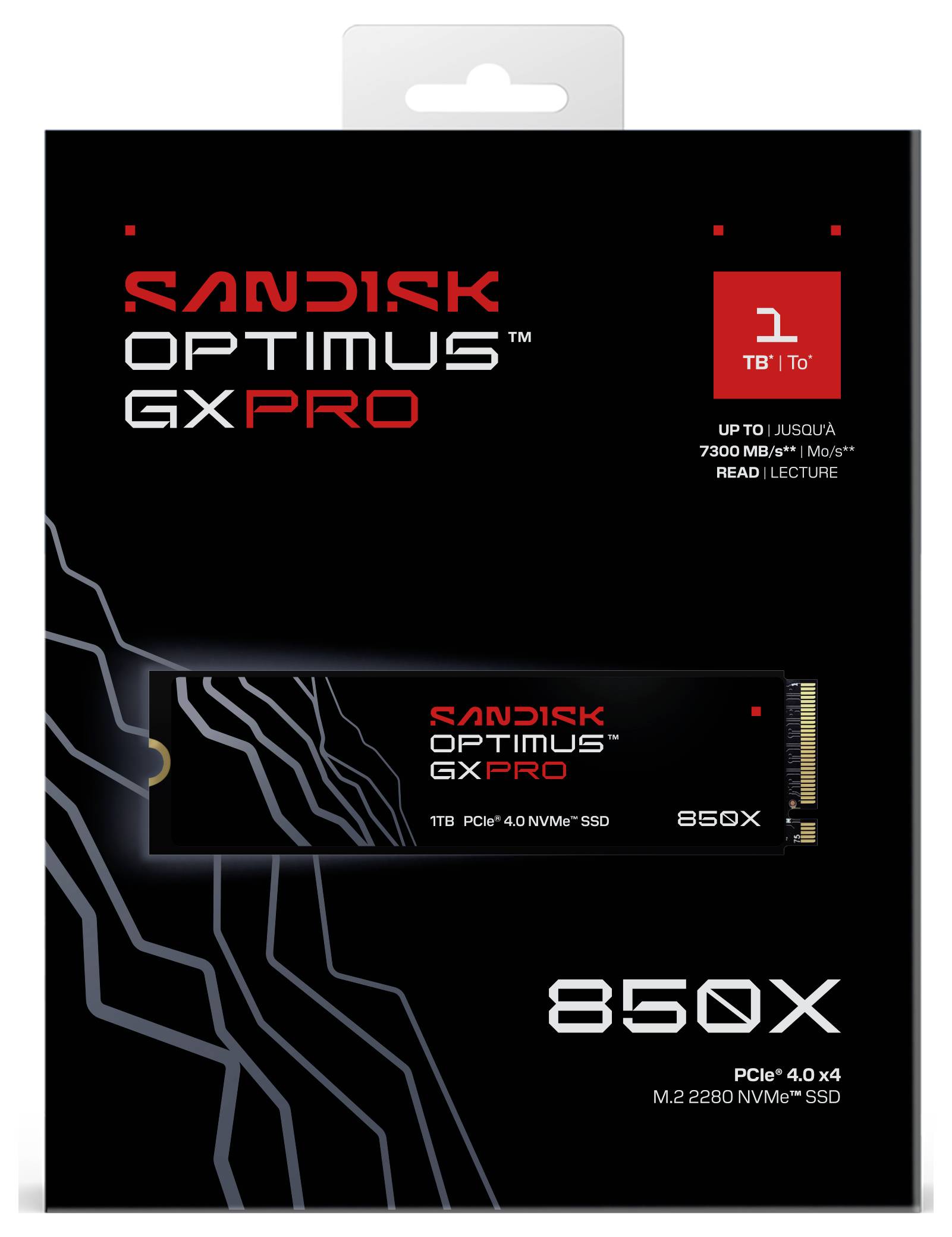 SanDisk Optimus GX PRO 850X 1 TB NVMe/PCIe M.2 SSD 2280 harde schijf PCIe 4.0 x4 Retail SDSP81100TAN-000E0-4