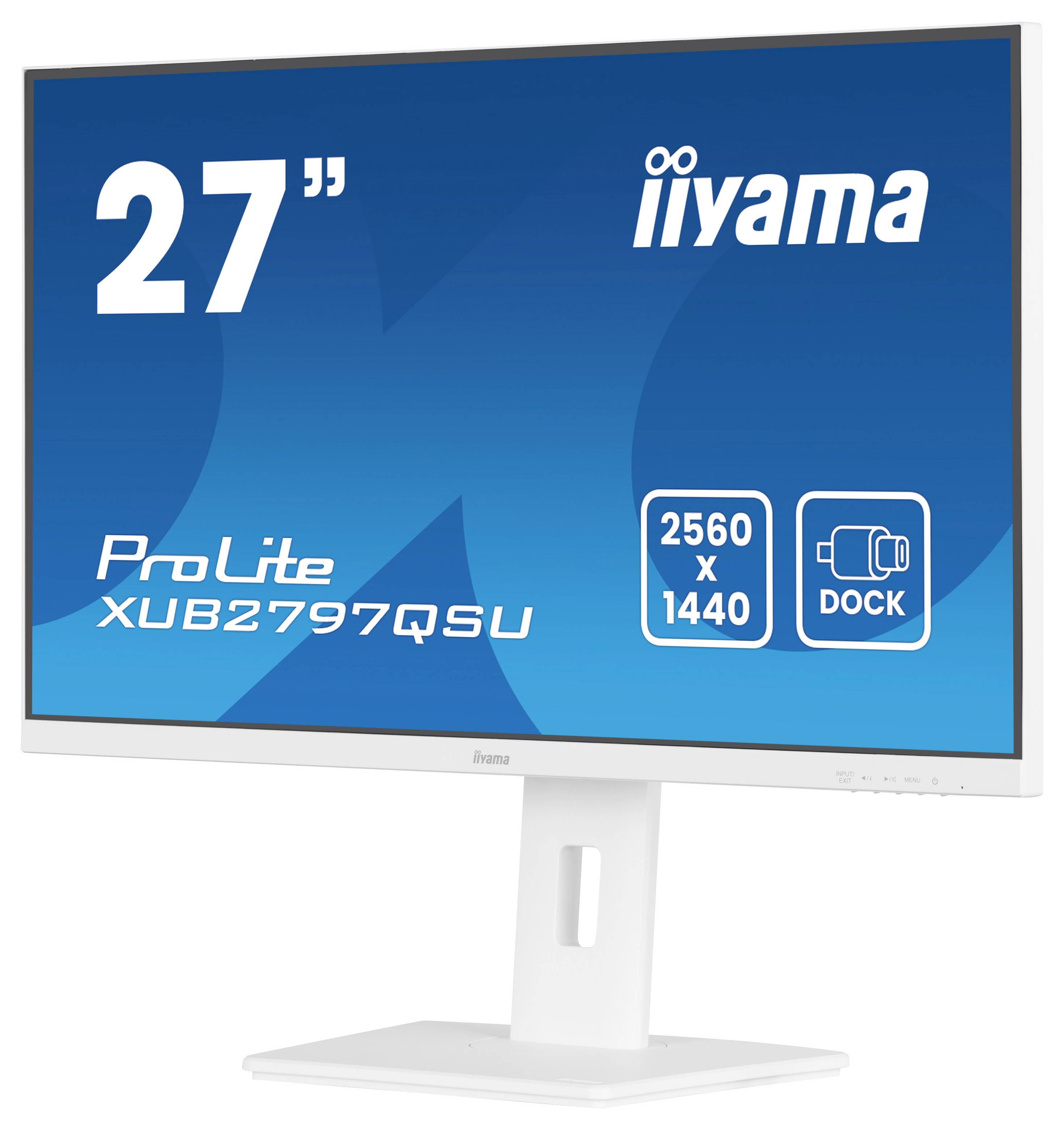 '27" iiyama ProLite XUB2797QSU monitor, 2560x1440 resolutie, docking mogelijkheid.'