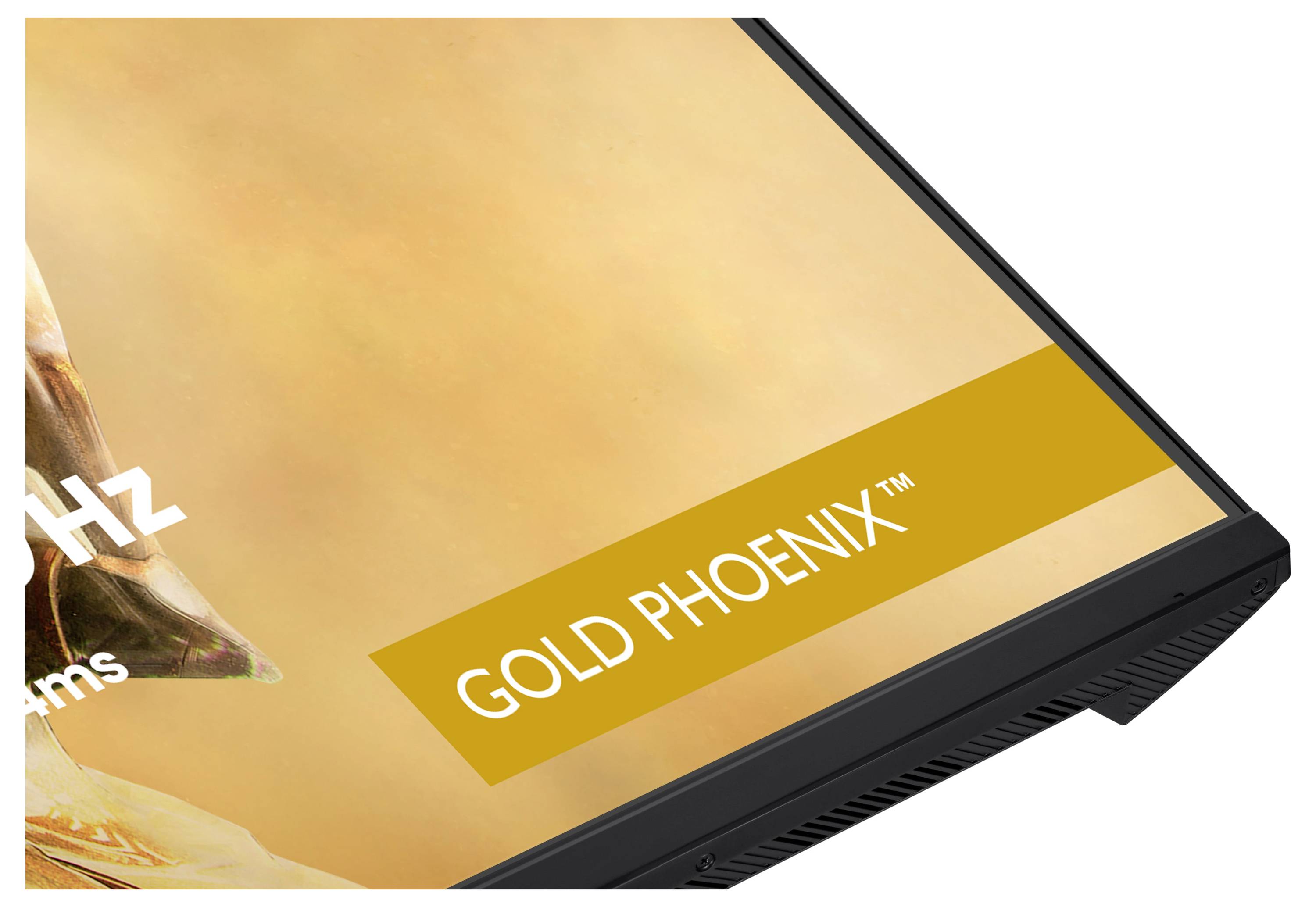 Een 32-inch iiyama G-Master Gold Phoenix monitor met een gamingthema-design beschikt over een resolutie van 2560x1440, een vernieuwingsfrequentie van 240Hz en een responstijd van 1ms.