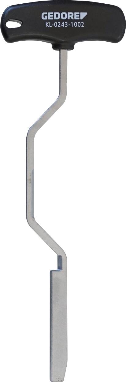 Een metalen klem met een instelbare schroef en platte basis, gelabeld 'KL-0500-602'.