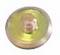 Een kleine, ronde, platte, metalen sluitring met een groot centraal gat, afgebeeld op een witte achtergrond.