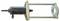 'Een lange hydraulische cilinder met metalen staafverlengingen en bevestigingsbeugels aan beide uiteinden. Gebruikt in mechanische of industriële toepassingen.'