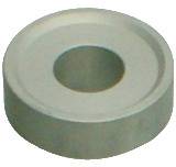 Een ronde metalen sluitring met een centraal gat.