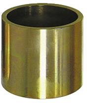 Een cilindrische bronzen bus met een gladde, glanzende oppervlakte, gebruikt in machines om wrijving tussen bewegende onderdelen te verminderen.