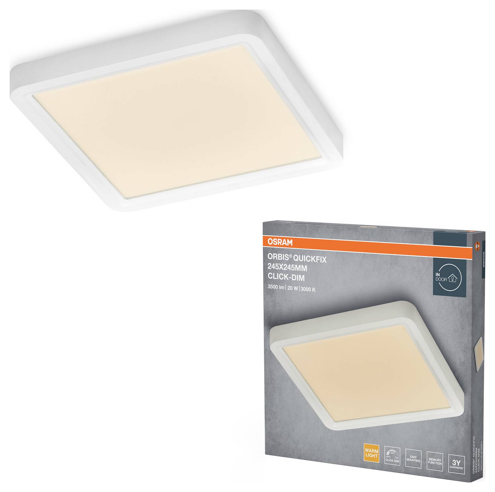 Een ronde, witte LED plafondlamp met een strak, minimalistische vormgeving, bevestigd aan een lichtgekleurd plafond.