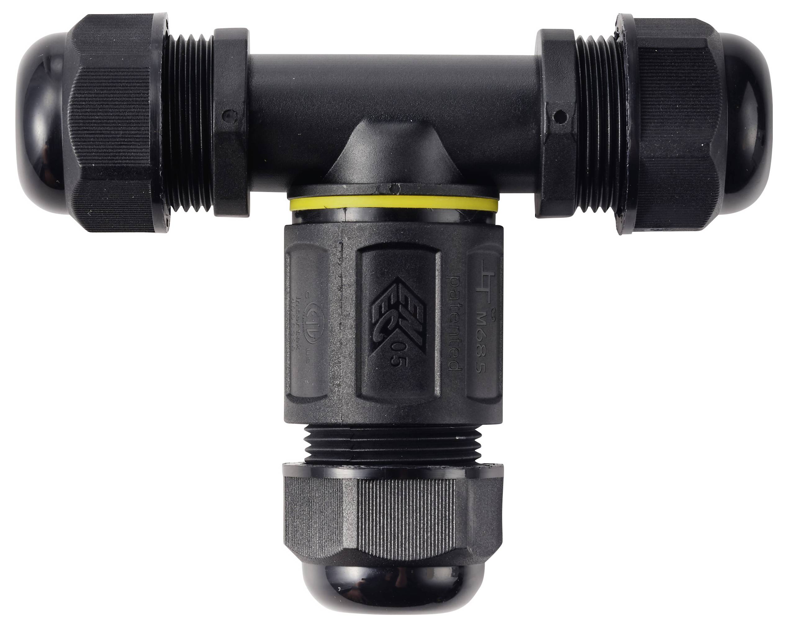 TRU COMPONENTS T-aftakking kabelverbinder IP68 waterdicht, 3 ingangen, schroefcontact 3-polig, 0,5-4,0 mm² TC-14745256 Z-2