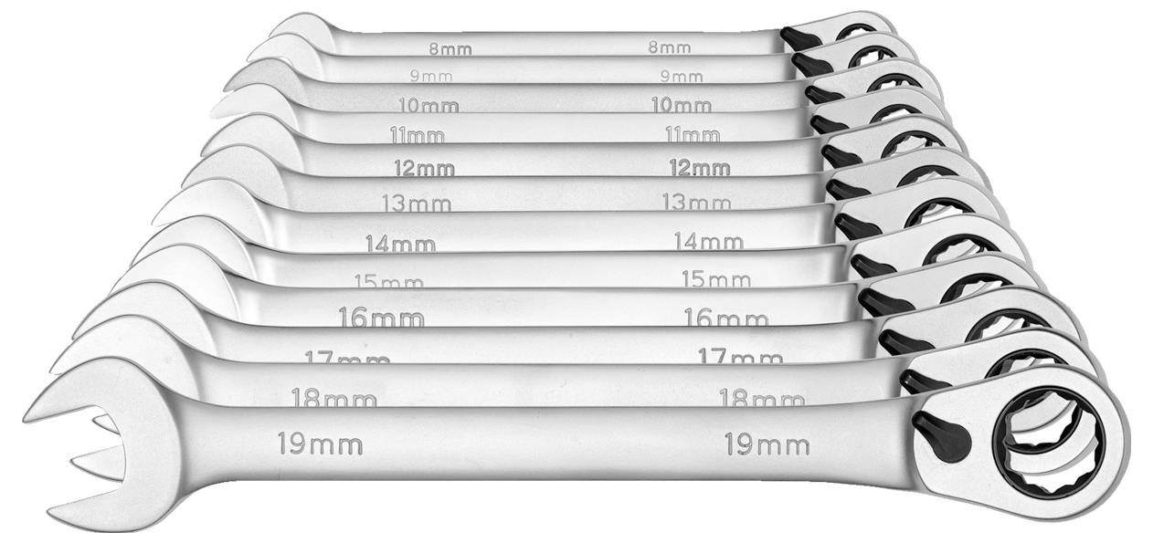 Gedore R07205112 Ringsleutel met ratelset Sleutelbreedte (metrisch) 8 - 19 mm-1