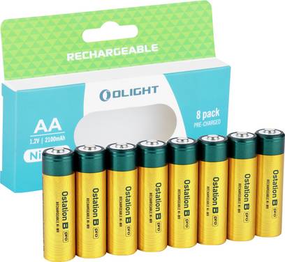 OLight Ostation B Pro Oplaadbare AA batterij (penlite) NiMH 2100 mAh 1.2 V 8 stuk(s)