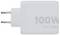Een witte 100W USB-C lader met Europese stekker, gelabeld '100W GaN² Ultra'.