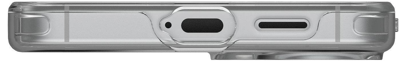 Een zwarte smartphone met een stoere, beschermende hoes weergegeven op een witte achtergrond. Het scherm van de telefoon is uit.