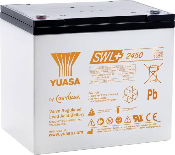 Loodaccu Yuasa SWL+2450 Loodvlies (AGM) 80 Ah 12 V 1 stuk(s)