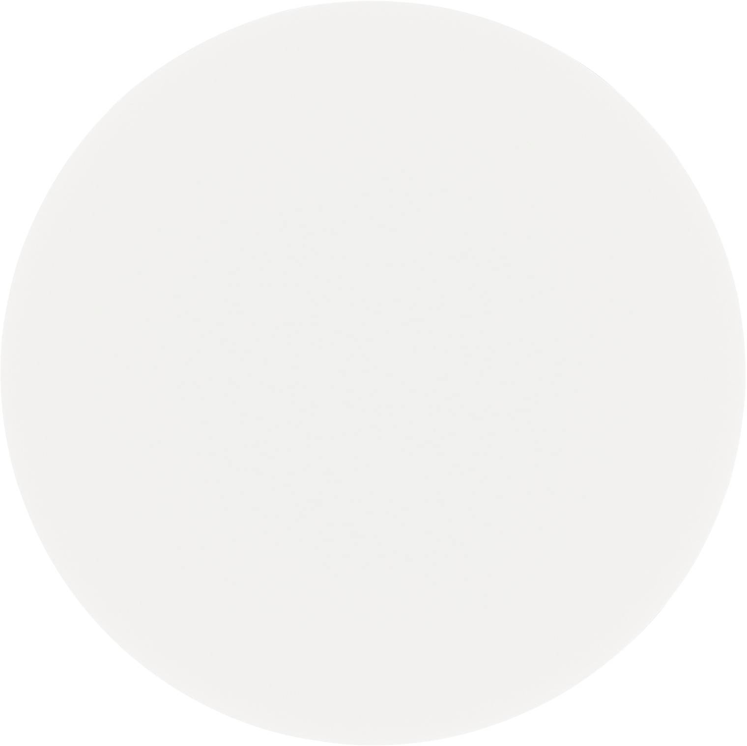 Een effen witte cirkel op een neutrale achtergrond.