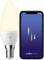 Smartphone met 'nordlux smart' app-interface naast een Nordlux Bluetooth-enabled slimme lamp, wat suggereert dat je de verlichting via de app kunt bedienen.