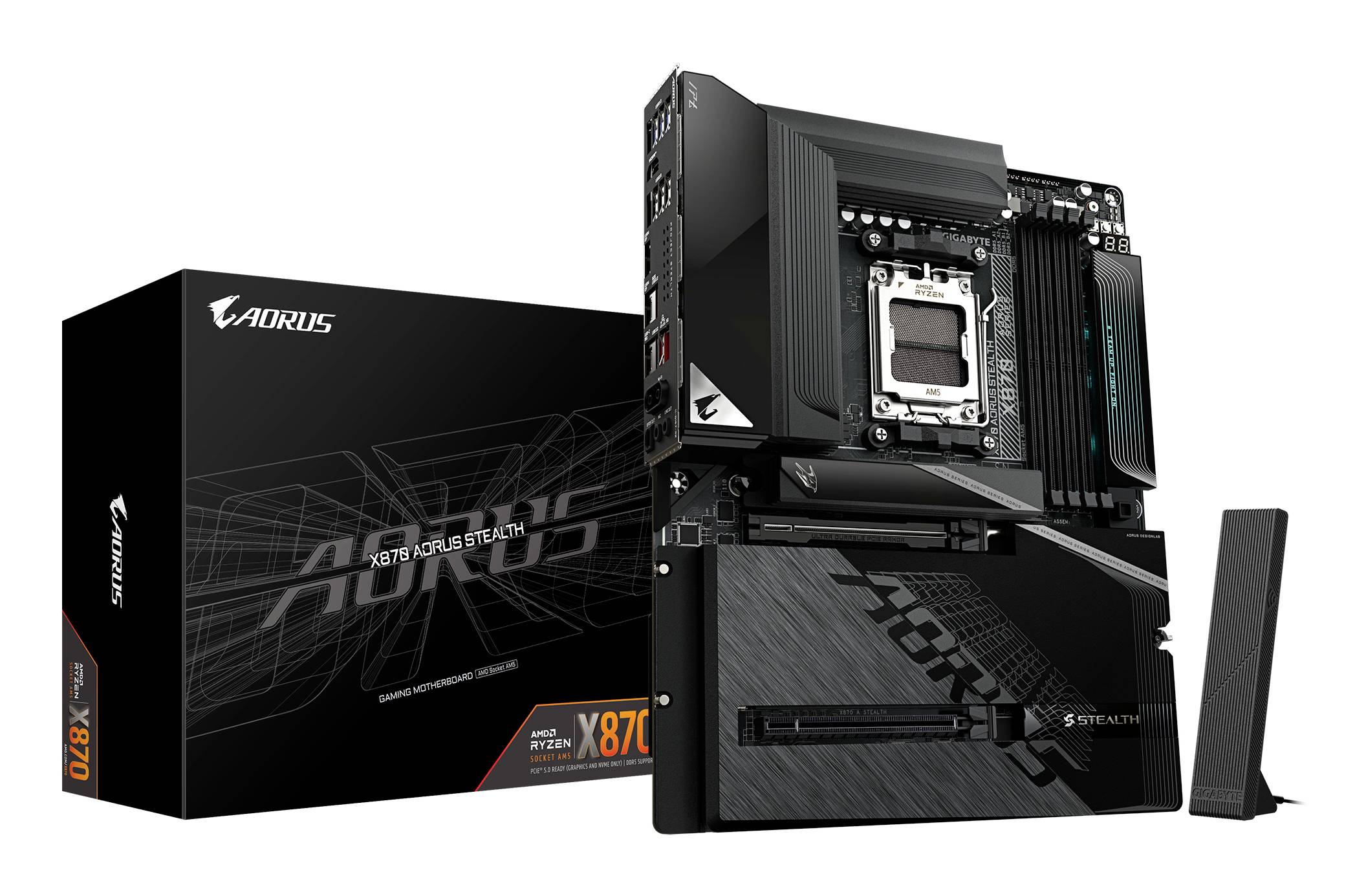 Gigabyte X870 AORUS STEALTH Moederbord Socket AMD AM5 Vormfactor ATX-0