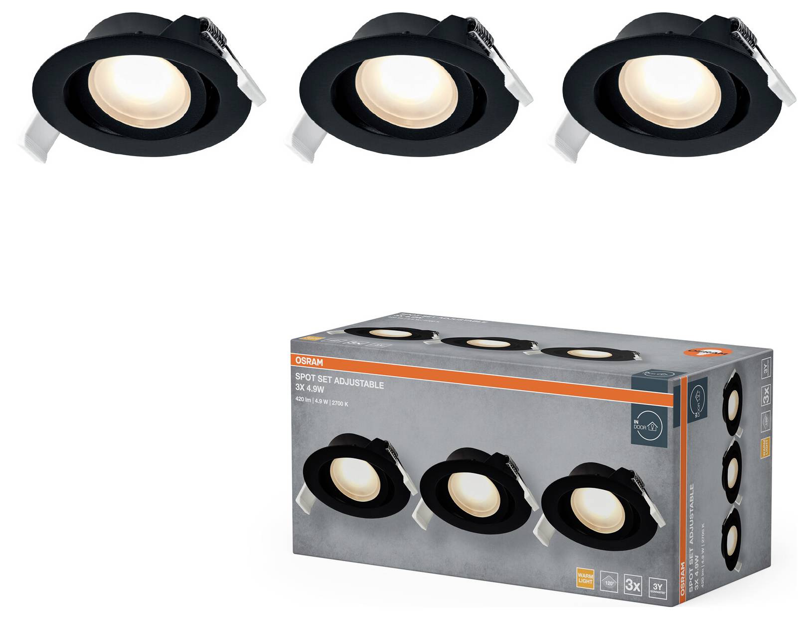 OSRAM HOMELIGHTING 4099854595677 Plafondspot, LED-plafondspot Zwart – Foto 2 van 2