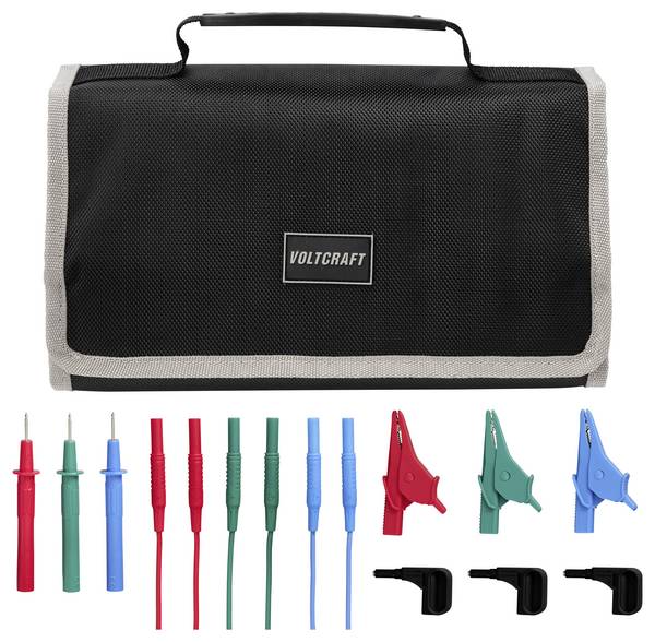 VOLTCRAFT MLSet-140 Meetsnoerenset Steekaansluiting 4 mm Krokodilklem, Testpunt, Steekaansluiting 4 mm 1.5 m Rood, Blue, Groen 1 stuk(s)