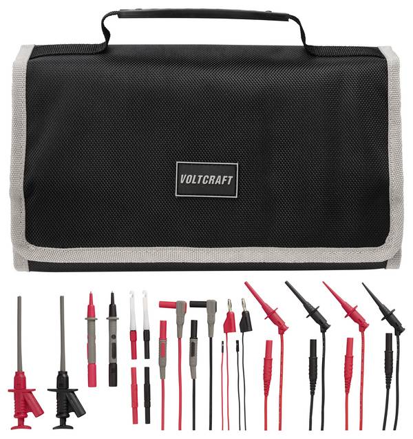 VOLTCRAFT MLSet-120 Meetsnoerenset Steekaansluiting 4 mm, Bananenstekker 4 mm Bus 0,64 mm, Testpunt, Steekaansluiting 4 mm, Stiftcontact 1.2 m Rood, Zwart 1 stuk(s)