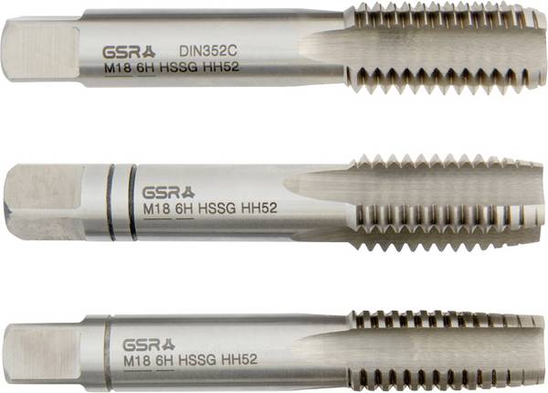 GSR B00105280  Handtappen    Metrisch M18   DIN 352 HSS   3 stuk(s)