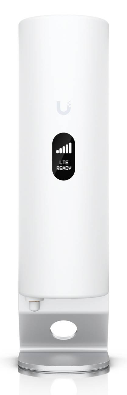 Witte verticale LTE-antenne met een signaalsterktte-indicator aan de voorkant, gelabeld 'LTE READY.'
