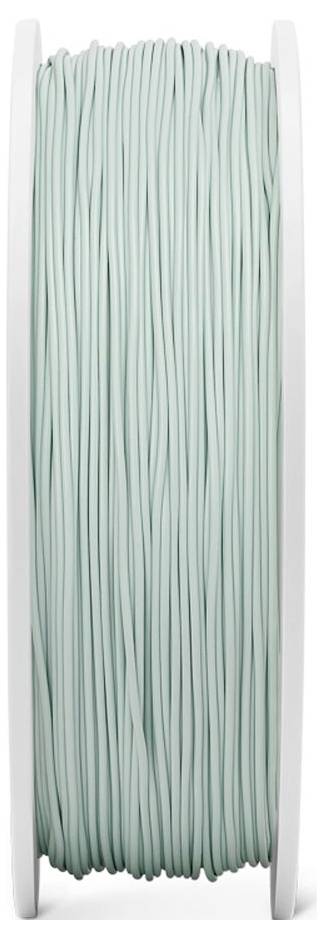 Spoel met lichtgroen kabel netjes opgewonden op een witte spoel.