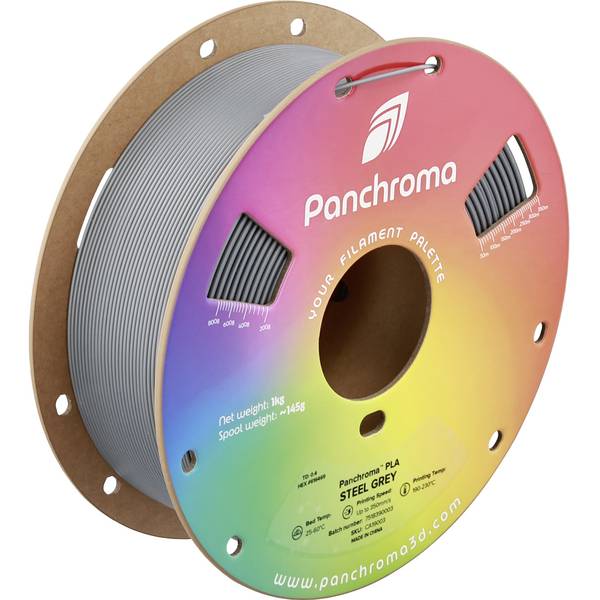 Polymaker CA19003 Panchroma Filament PLA kunststof Highspeed filament 1.75 mm 1000 g Steel Grey, Staalgrijs, Grijs 1 stuk(s)
