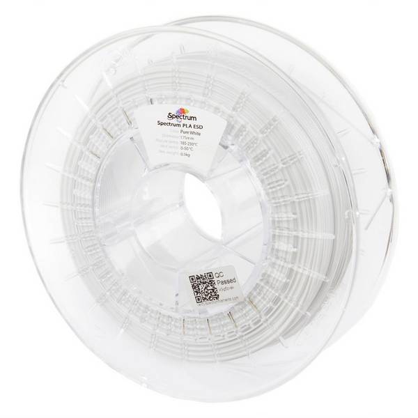Spectrum Filaments 81643 5907138403824 Filament ESD PLA ESD-veilig, Highspeed filament 1.75 mm 500 g Pure White, Wit  1 stuk(s)