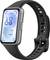 Een smartwatch met een rechthoekig display toont de datum, tijd, hartslag (97 BPM) en verbrande calorieën (280 KCAL). De band is zwart.
