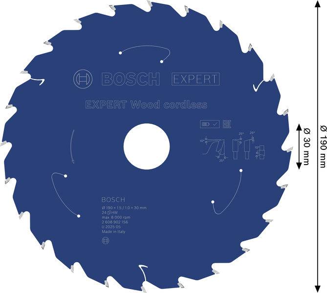 Bosch Accessories 2608902156 2608902156 Cirkelzaagblad Aantal tanden: 24 1 stuk(s)-1