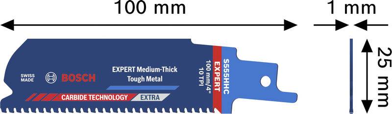 Bosch Accessories 2608902320 EXPERT Medium-Thick Tough Metal S555HHC zaagblad, 10-delig 10 stuk(s)-1