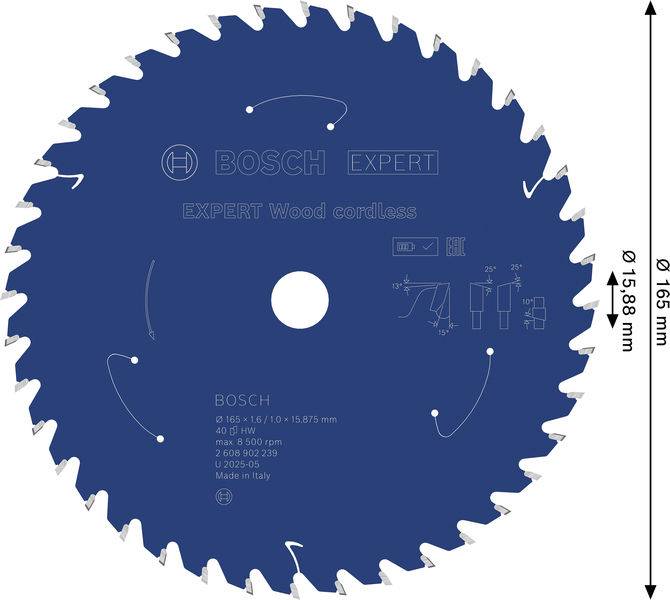 Bosch Accessories 2608902239 2608902239 Cirkelzaagblad Aantal tanden: 40 1 stuk(s)-1