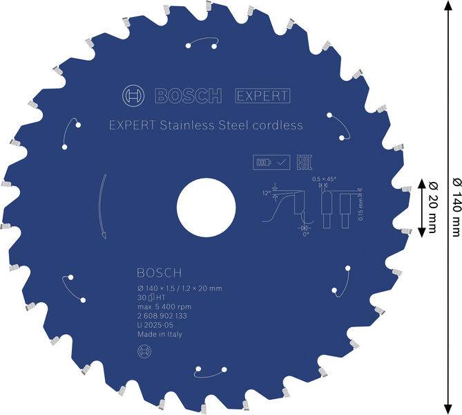 Bosch Accessories 2608902133 2608902133 Cirkelzaagblad 140 x 20.0 x 1.2 mm Aantal tanden: 30 1 stuk(s)-1