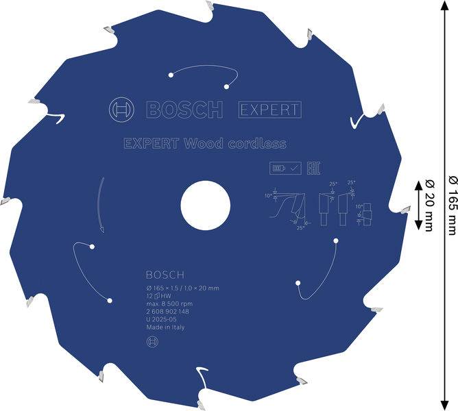 Bosch Accessories 2608902148 2608902148 Cirkelzaagblad Aantal tanden: 12 1 stuk(s)-11