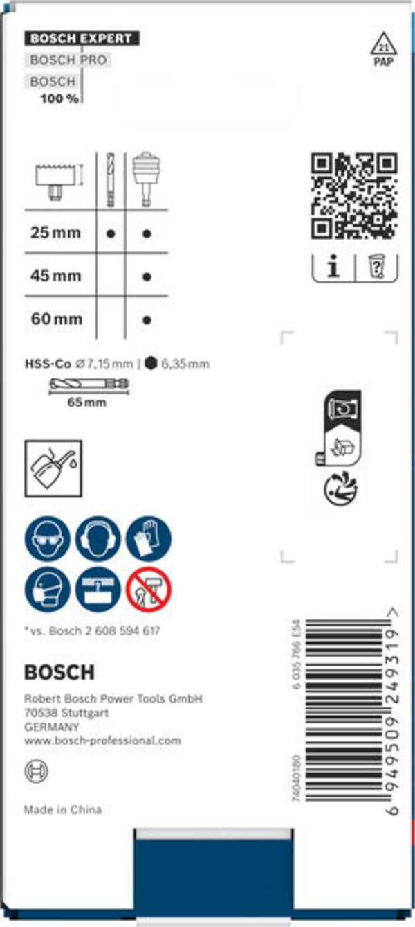 Bosch Accessories 2608902033 2608902033 Opnameschacht voor gatenzagen 1 stuk(s)