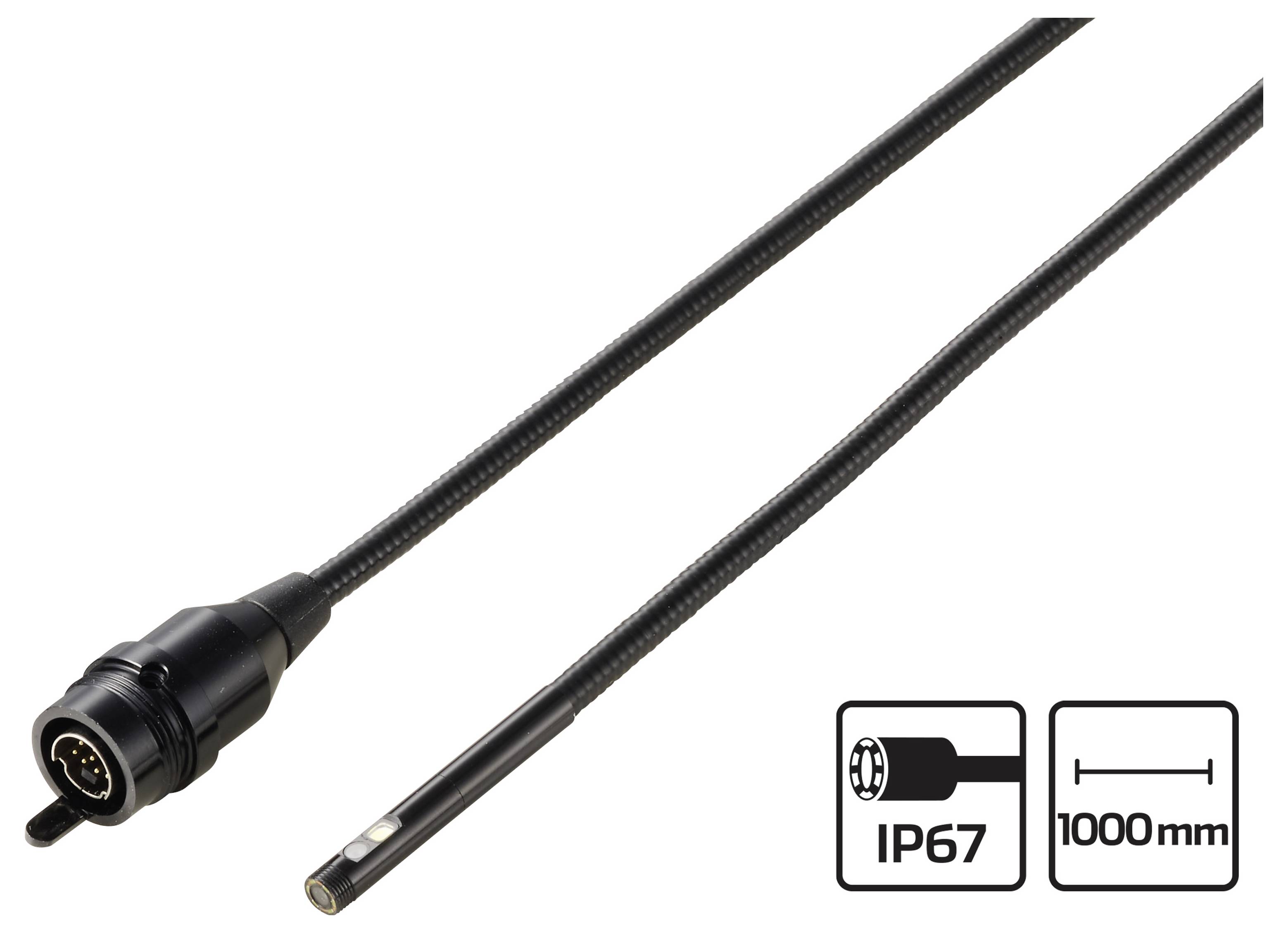 VOLTCRAFT BS-802 Camerakabel Sonde-Ø 5.5 mm 1 m Hoge resolutie, LED-verlichting, Zwenkfunctie, Waterdicht-5