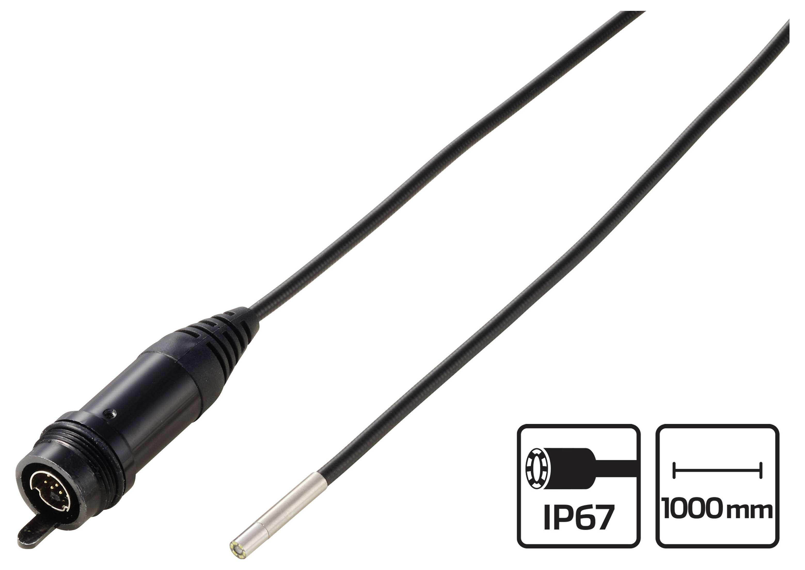 VOLTCRAFT BS-803 Camerakabel Sonde-Ø 3.9 mm 1 m Hoge resolutie, LED-verlichting, Zwenkfunctie, Waterdicht-5