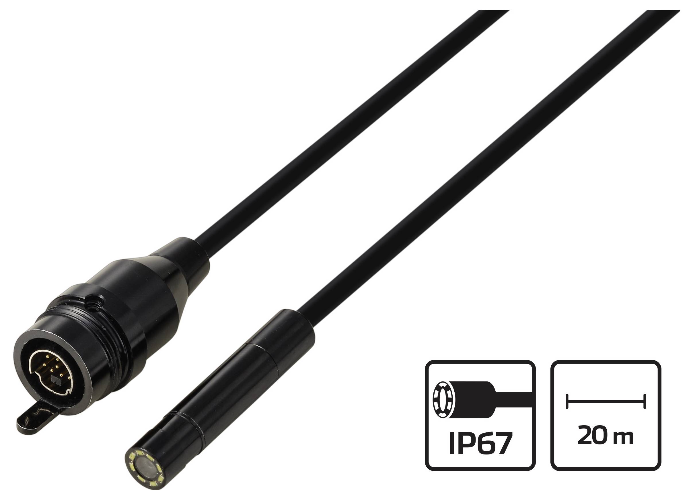VOLTCRAFT BS-806 Camerakabel Sonde-Ø 8 mm 20 m Hoge resolutie, LED-verlichting, Waterdicht-5