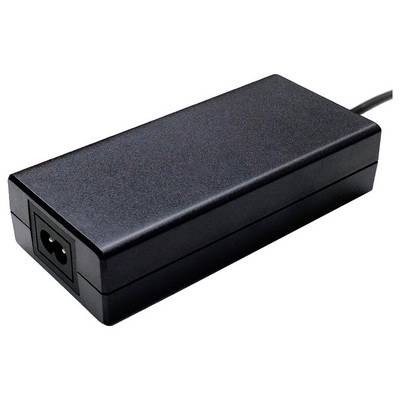 Een zwarte USB-lader met twee pennen en twee poorten: één USB-C en één USB-A, voor het opladen van elektronische apparaten.