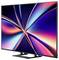Een elegante flatscreen-televisie met levendige abstracte patronen met neonkleuren tegen een donkere achtergrond, die een modern ontwerp laat zien.