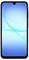 Een zwarte smartphone met een behang met een blauw bellenthema dat op het scherm wordt weergegeven.
