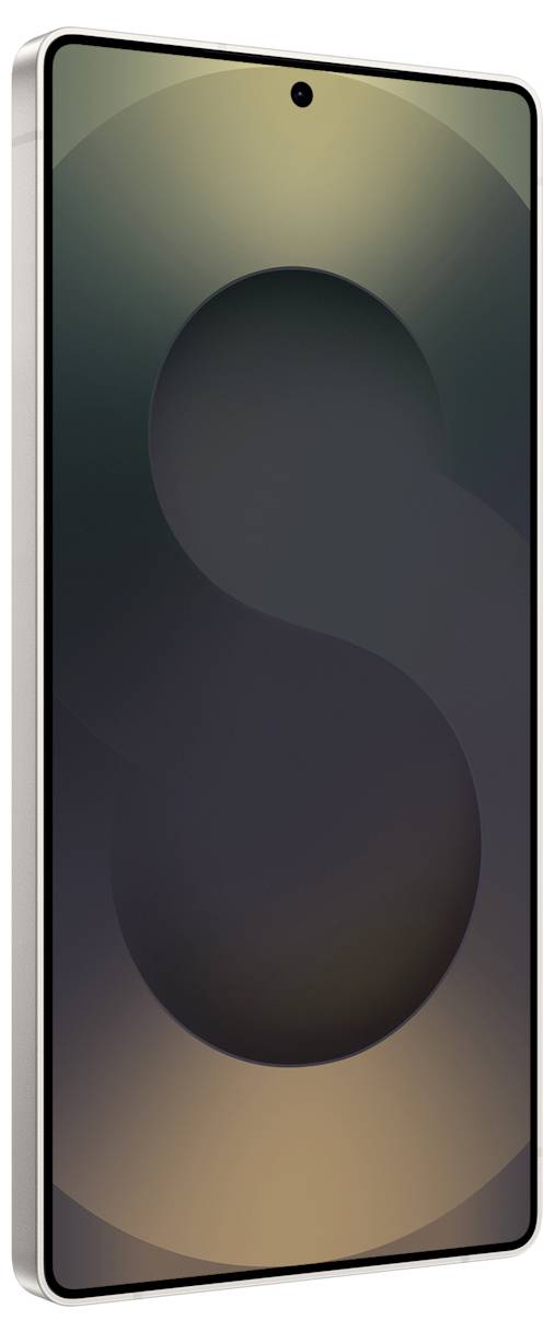 Een slanke zwarte smartphone met drie achteruitgericht geplaatste camera's in verticale uitlijning en een LED-flits ernaast. Het logo is geëmbosseerd nabij de onderkant.