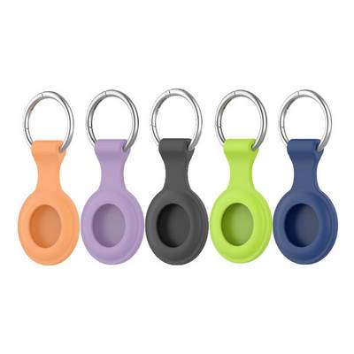 4Smarts 4smarts Silicone Case Set f. AirTags 5 S AirTag cover Violet, Zwart, Blauw, Groen, Oranje-0