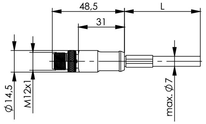Telegärtner 100017430 Verbindingskabel M12 x 1 Aantal polen (sensoren): 4 Stekker 10 m 1 stuk(s)-1