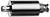 Metalen cilindrische connector of inline koppelaars met schroefdraadeinden, weergegeven op een witte achtergrond.