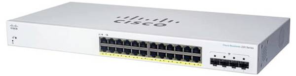 Cisco CBS220-24FP-4G-EU CISCO CBS220-24FP-4G-EU 19" netwerk switch 24 + 4 poorten 56 GBit/s PoE-functie