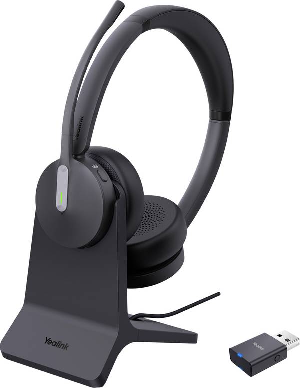Yealink WH64 Hybrid Dual Teams i On Ear headset  DECT, Bluetooth  Zwart   Telefoon