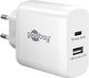 Goobay TRA USB 45W 2 Port 1xC PD/1xA GaN ws PL USB-oplader 45 W 1x USB-C, 1x USB-A USB PD Wit Thuis